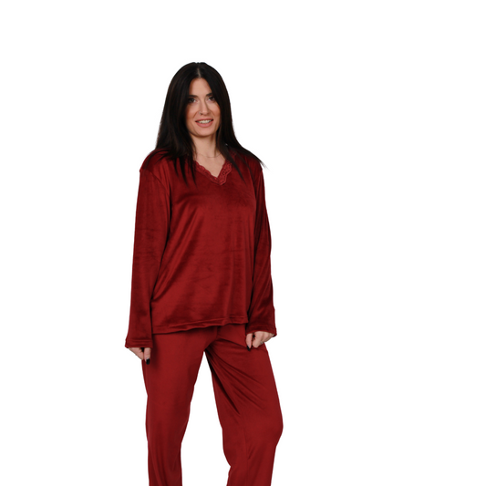 Βελούδινη πιτζάμα Plus size / NV20113