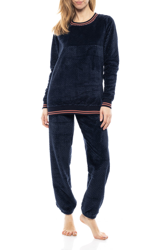 Fleece μονόχρωμη πιτζάμα / WN-1054