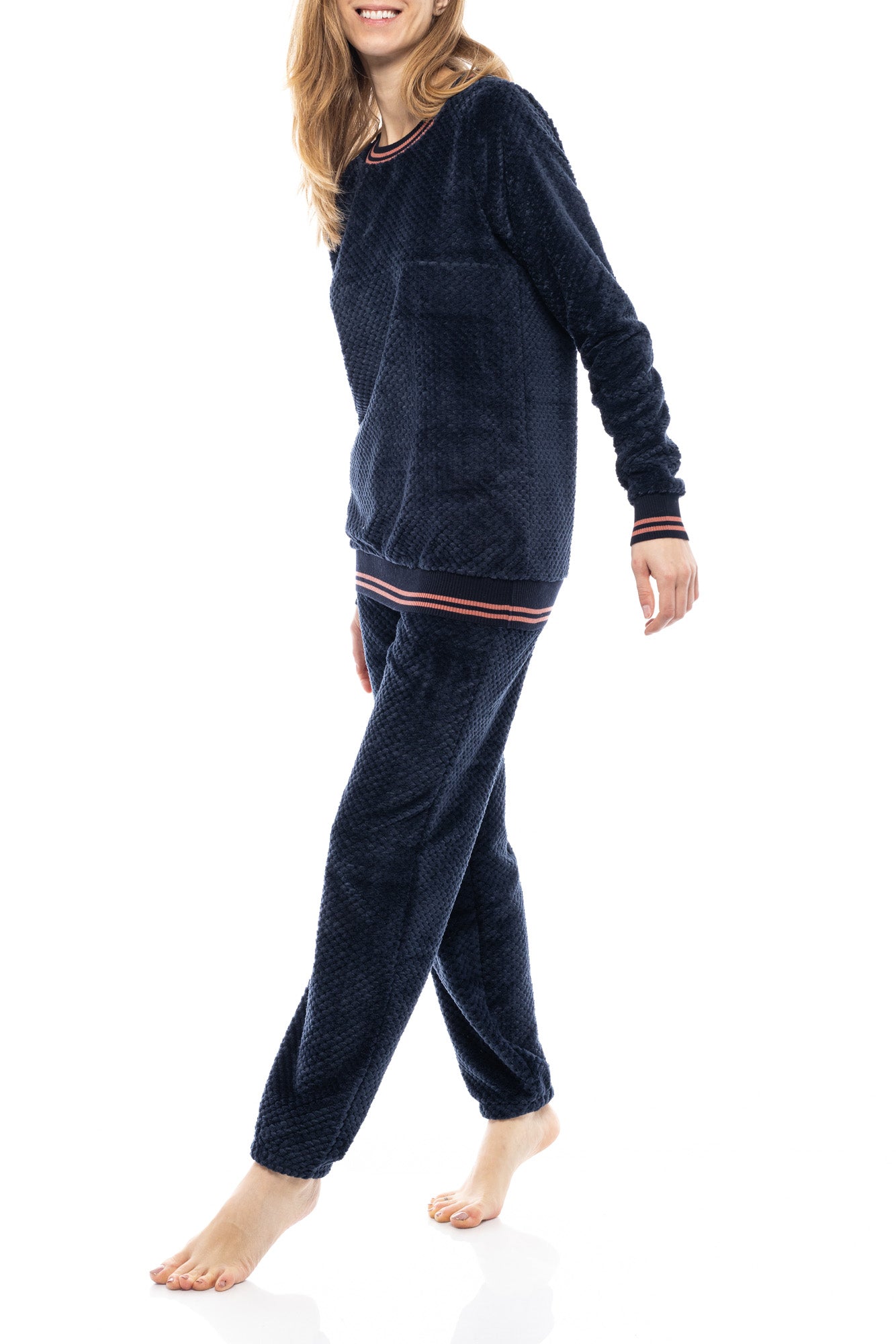 Fleece μονόχρωμη πιτζάμα / WN-1054