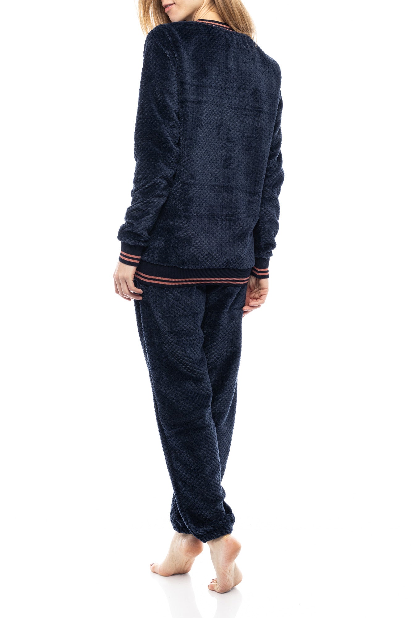 Fleece μονόχρωμη πιτζάμα / WN-1054
